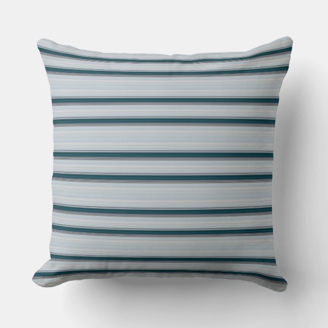 Coussin Belles rayures gris bleu (Recto)