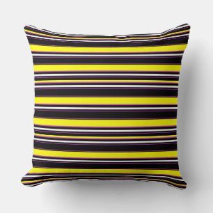 Coussin Belles rayures jaunes noirs