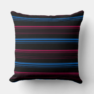 Coussin Belles rayures rose bleue