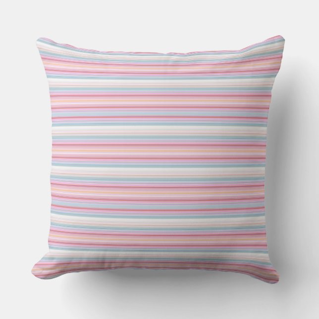 Coussin Belles rayures roses blanches (Recto)