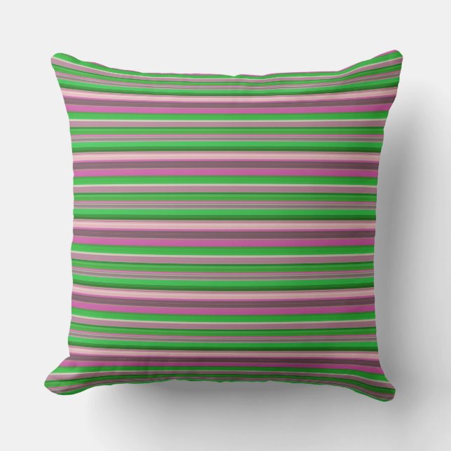 Coussin Belles rayures vert violet (Recto)