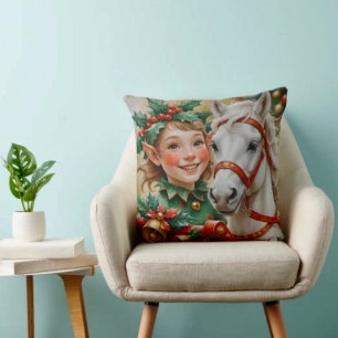 Coussin Bells Holly et Horse Christmas Elf