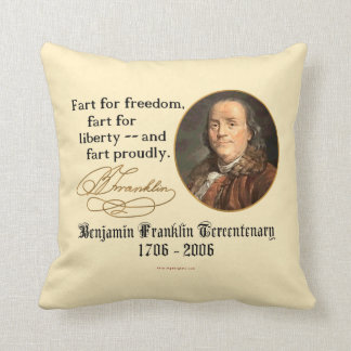 Coussin Ben Franklin - pet fièrement