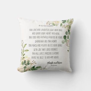 Coussin Bénédiction irlandaise ancienne et verdure Mariage