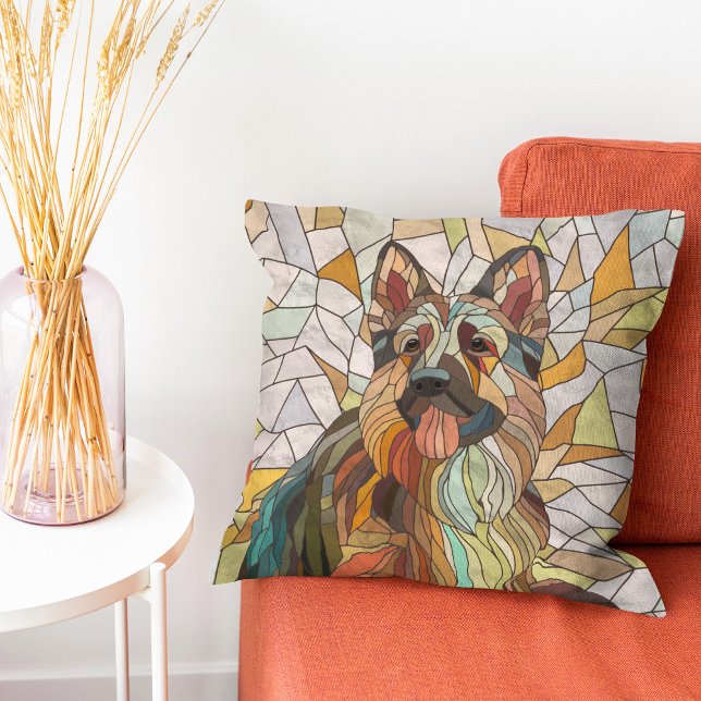 Coussin berger allemand - Art mosaïque (Créateur téléchargé)