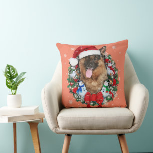 Coussin Berger Allemand Noël Ornement Décoration Cadeau