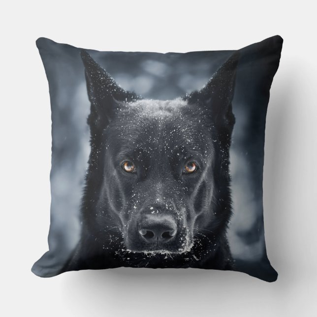 Coussin Berger Allemand Noir (Recto)