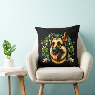 Coussin Berger allemand St Patrick's Day Berger chien cade