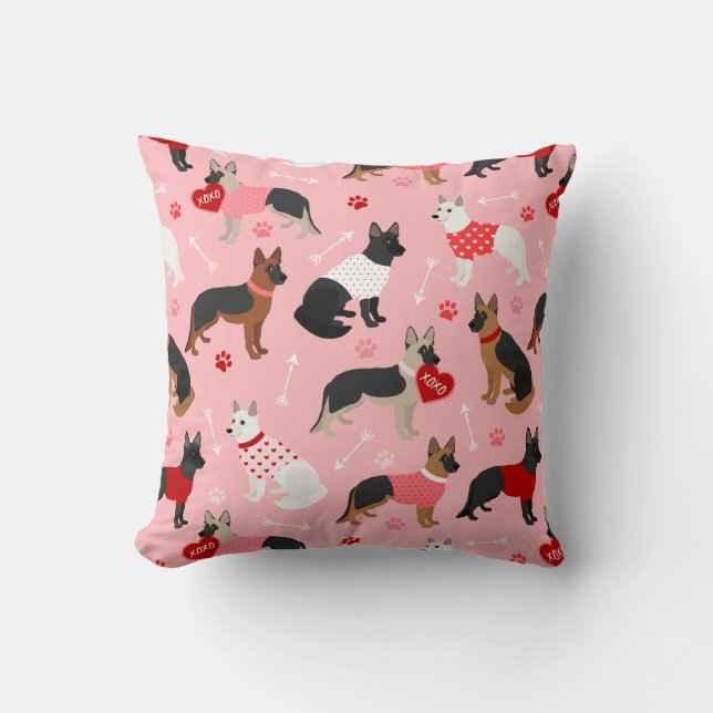 Coussin Berger allemand Valentine Motif (Recto)