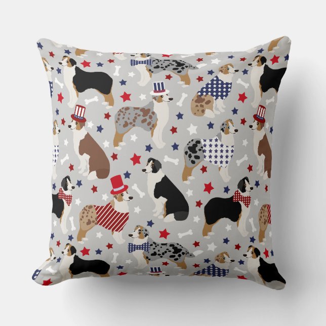 Coussin Berger australien patriotique / Chien australien (Recto)