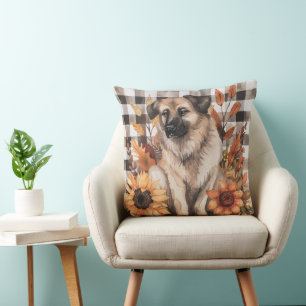 Coussin Berger d'Anatolie Automne Aquarelle Fleurs