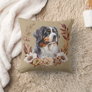 Coussin Bernese Mountain Dog - Wreath d'automne