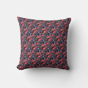 Coussin Berry noir bleu rouge