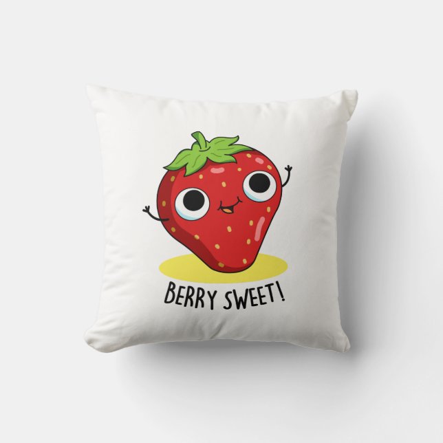 Coussin Berry Sweet Funny Pun aux fraises (Recto)