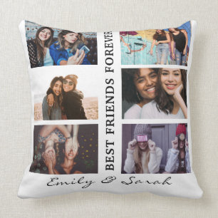 Coussin Best Friend Forever Custom 6 Collage photo et nom