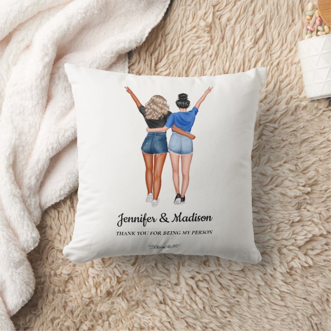 Coussin Best Friends BFF Besties Friendship Nom personnali (Couverture)