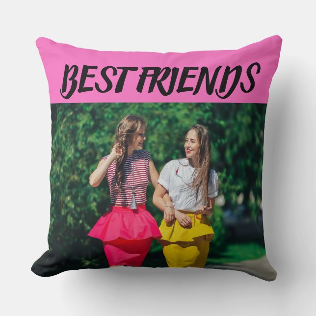 COUSSIN BEST FRIENDS HOT PINK CUSTOM PILLOW (Recto)