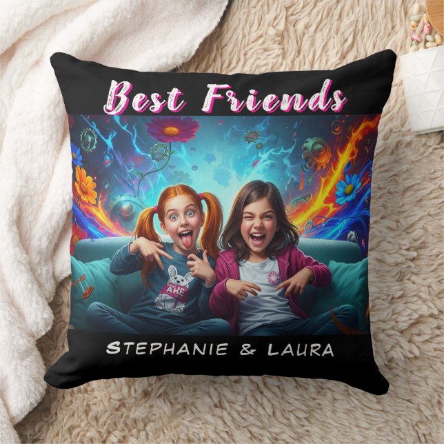 Coussin Best Friends Sisters Funny  (Couverture)