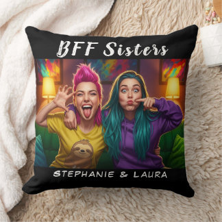 Coussin Best Friends Sisters Funny BFF 
