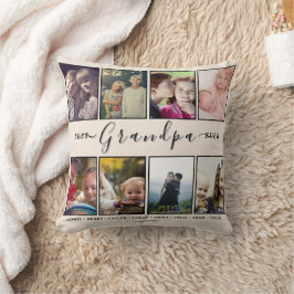 Coussin Best Grandpa Ever – Custom Grandkids’ 8 Photo Name