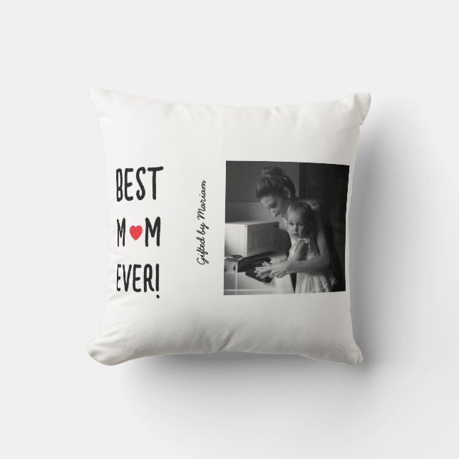 Coussin Best Mom Ever Customizable Name (Recto)
