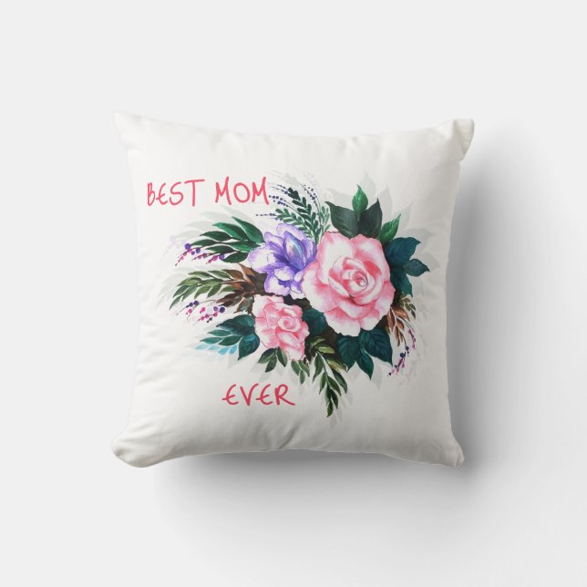 Coussin Best mom ever flower (Recto)