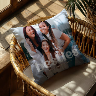 Coussin Bestie Typographie tendance 2 garde-photos