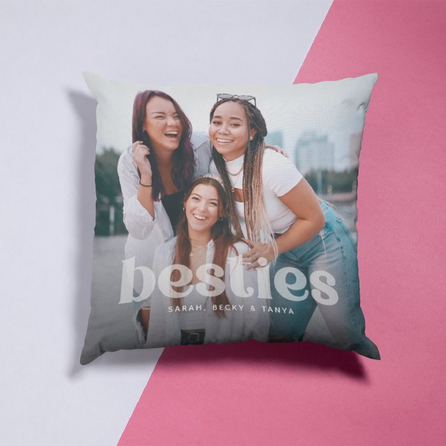 Coussin Bestie Typographie tendance 2 garde-photos (Créateur téléchargé)