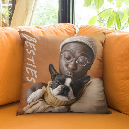 Coussin Besties Amoureux des chiens Photo Pet Memorial
