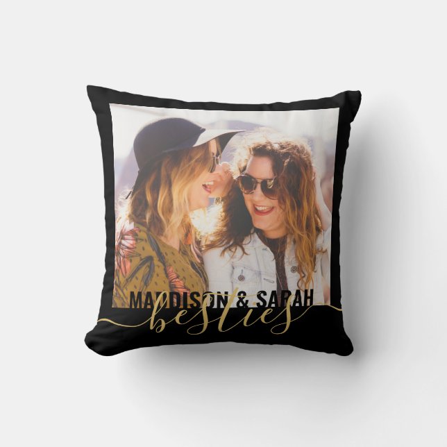 Coussin Besties Moderne Meilleurs Amis Personnalisés (Recto)