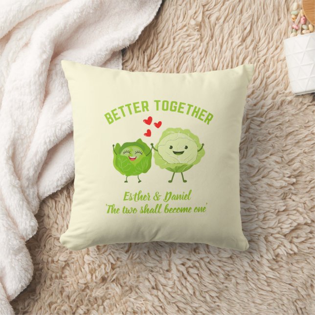 Coussin BETTER TOGETHER Cute Cabbage Valentine Couples (Couverture)