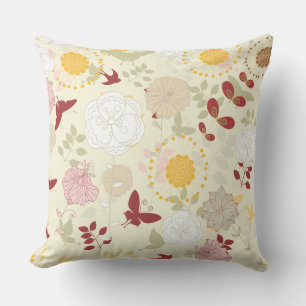 Coussin Beurre fleurissant dans l'oreiller à jet d'or
