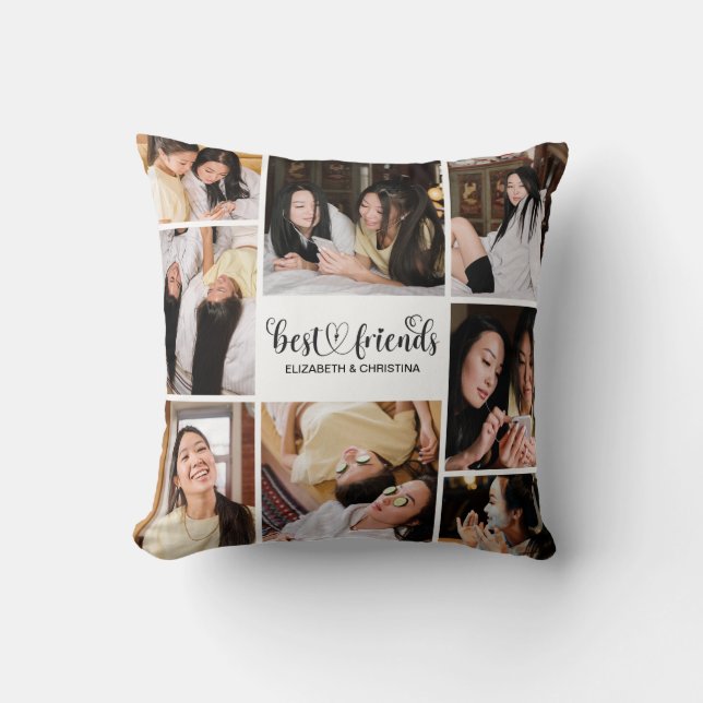 Coussin BFF Best Friends Script Photo Collage (Recto)