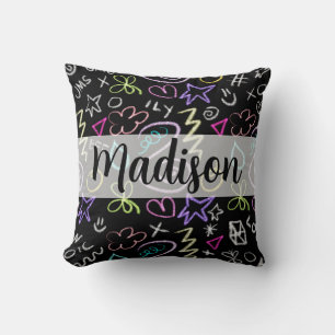 Coussin BFF Doodles - Faux Parties scintillant Motif