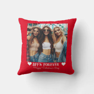 Coussin BFF minimaliste Saint Valentin Espagnol Coeur Blan