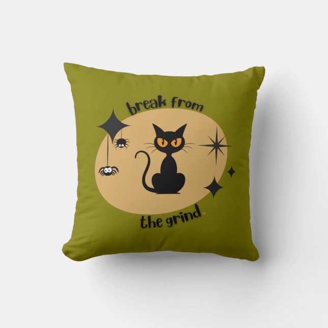 Coussin BFTG mi-siècle d'Halloween (Recto)