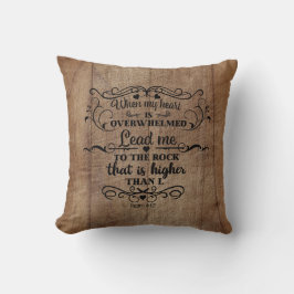 Coussin Bible Verse Coeur est écrasé Brown Bois rustique