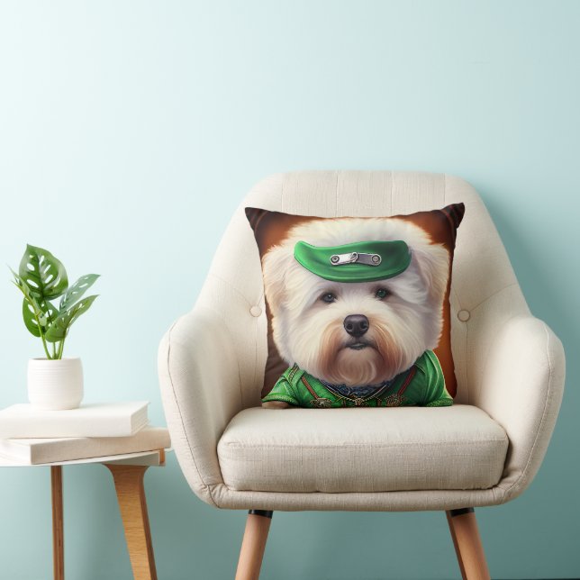 Coussin Bichon Frisé Chien Conduite Vélo St. Patrick (Chaise)
