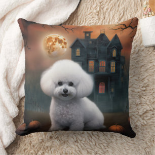 Coussin Bichon Frise Halloween effroi