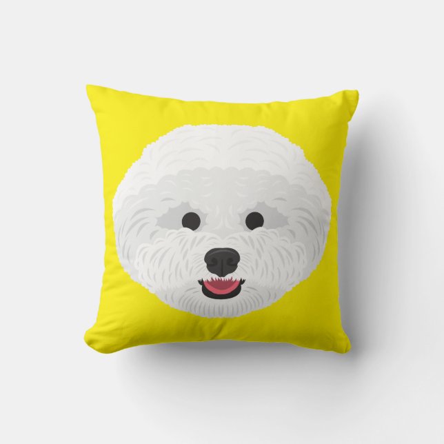 Coussin Bichon jaune Frise (Recto)