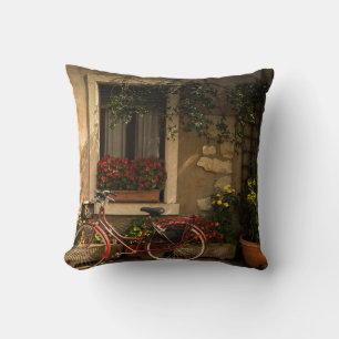 COUSSIN BICYCLETTE APPUYÉE SUR LA MAISON
