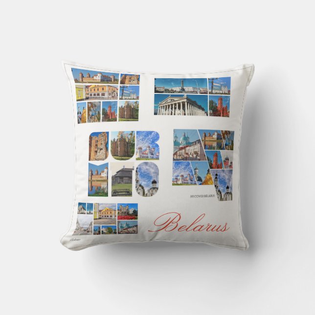 Coussin Biélorussie Architecture Scenery Collage Jeter Ore (Recto)