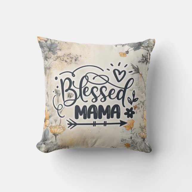 Coussin Bienheureux Jardin Mama Floral (Recto)