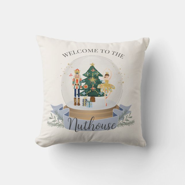 Coussin Bienvenue à Noisette Nuthouse Noël (Recto)