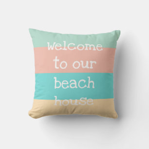 Coussin Bienvenue à notre Beach House Jeu d'Oreiller
