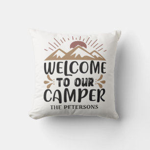 Coussin Bienvenue À Notre Camper Personnalisé