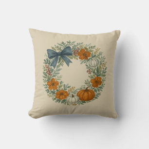 Coussin Bienvenue Citrouille Gris courge Peinture Jaillet 