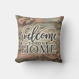 Coussin Bienvenue dans notre maison Cadeau immobilier en b