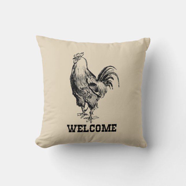 Coussin Bienvenue Poulet Agritourisme Style Jaillir Oreill (Recto)