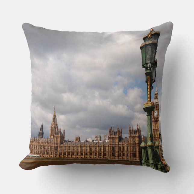 Coussin Big Ben et le Parlement dans le carreau de Londres (Recto)